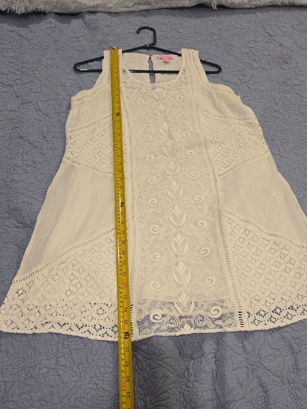 Lilly Pulitzer "Ginny" White Lace Shift Dress Size M! - Picture 10 of 11